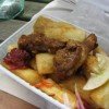 telo1 Telo (cooked yuca) with chicken and hotsauce