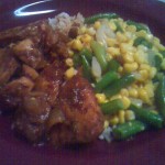 Spicy Chicken with rice and vegetables