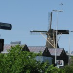 Dutch windmill in the city