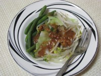 Pitjil with peanut sauce