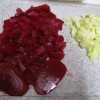 red beets and cubed apple