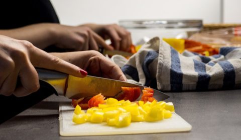 cutting vegetables