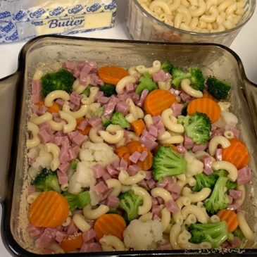 macaroni ham broccoli